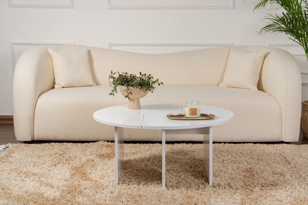 Măsuţă de cafea, Hanah Home, Culoare: Alb natural
