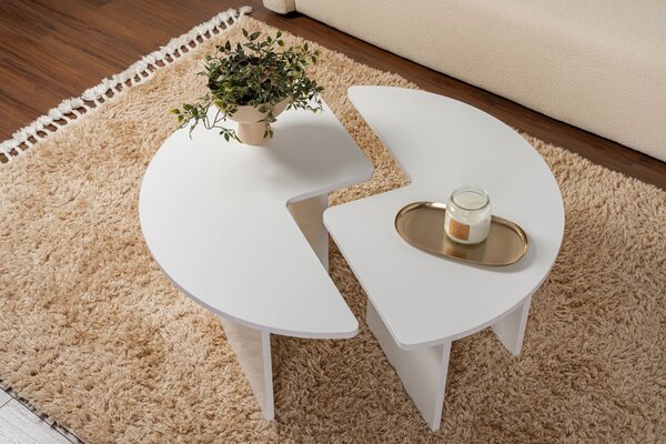 Măsuţă de cafea, Hanah Home, Culoare: Alb natural