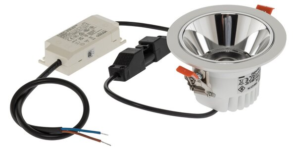 BRUMBERG Apollo Mini, reflector neted, rotund, 4.000 K, alb, Alb, Studiu / Birou, Aluminiu, Modern, Plafon încastrat