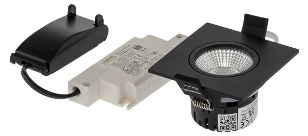 BRUMBERG BB25 spot încastrat IP65 RC cutie de conexiuni negru mat, reglabil, Negru, Baie, Aluminiu, Plafon încastrat