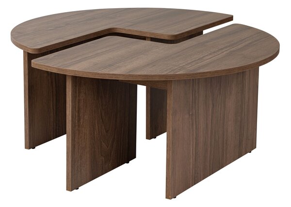 Set de doua masute de cafea LUNVERO, nuc