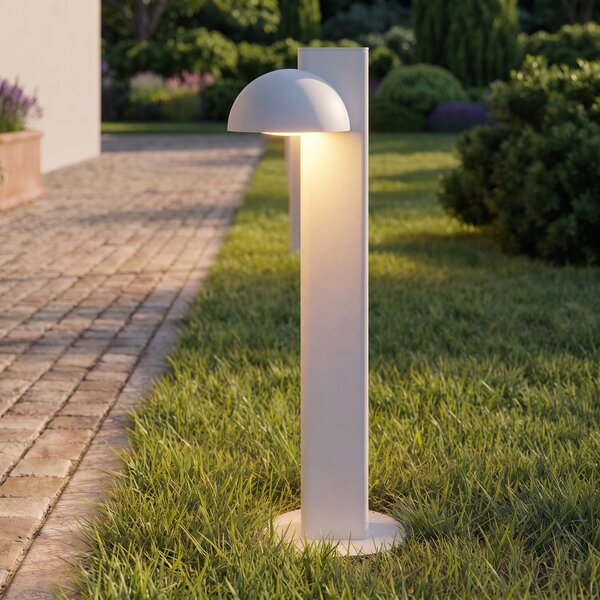 Lucande Bornă luminoasă LED Velira, gri deschis, 77 cm, cu 1 bec, IP44, Gri, Metal, Modern