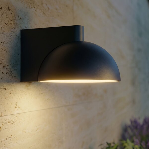 Lucande Lampa de perete pentru exterior cu LED Velira, negru, metal, IP54, Negru, Metal, Modern