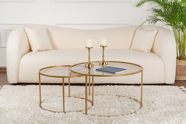 Set de măsuțe de cafea, Hanah Home, Culoare: Aur Bronz