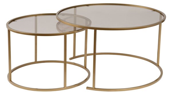 Set de măsuțe de cafea, Hanah Home, Culoare: Aur Bronz