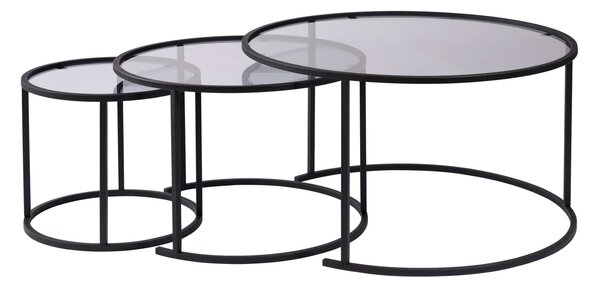 Set de măsuțe de cafea, Hanah Home, Culoare: Negru Gri