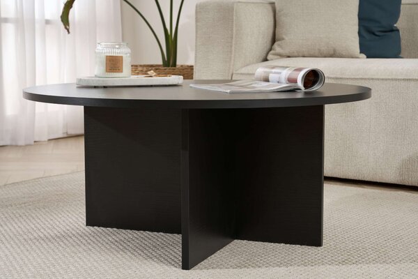 Măsuţă de cafea, Hanah Home, Culoare: Negru din lemn