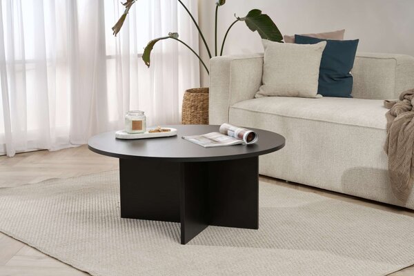 Măsuţă de cafea, Hanah Home, Culoare: Negru din lemn
