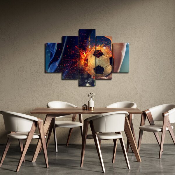 Tablou - Minge de fotbal în flăcări (150x105 cm)
