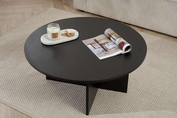 Măsuţă de cafea, Hanah Home, Culoare: Negru din lemn