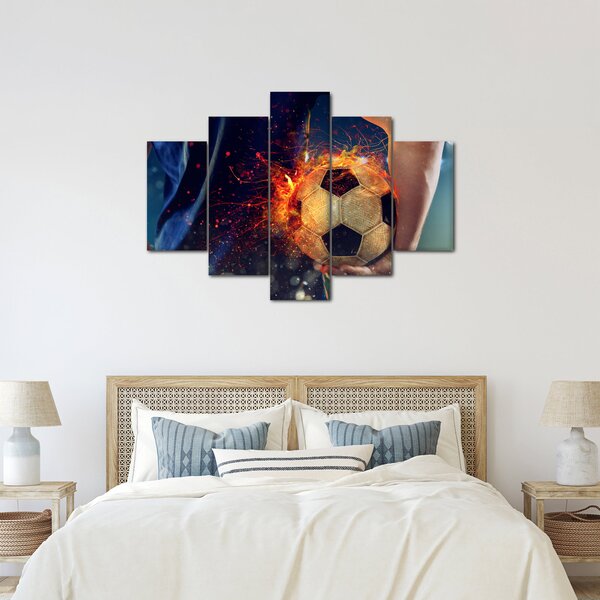Tablou - Minge de fotbal în flăcări (150x105 cm)