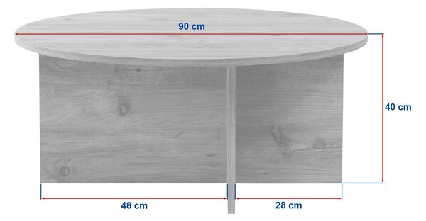 Măsuţă de cafea, Hanah Home, Culoare: Stejar Safir