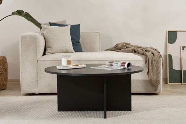 Măsuţă de cafea, Hanah Home, Culoare: Negru din lemn