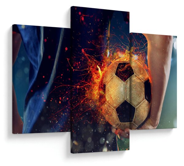 Tablou - Minge de fotbal în flăcări (90x60 cm)