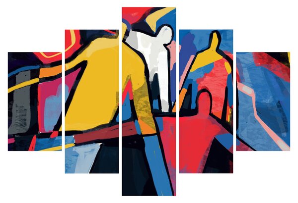 Tablou - Abstract bărbați (150x105 cm)