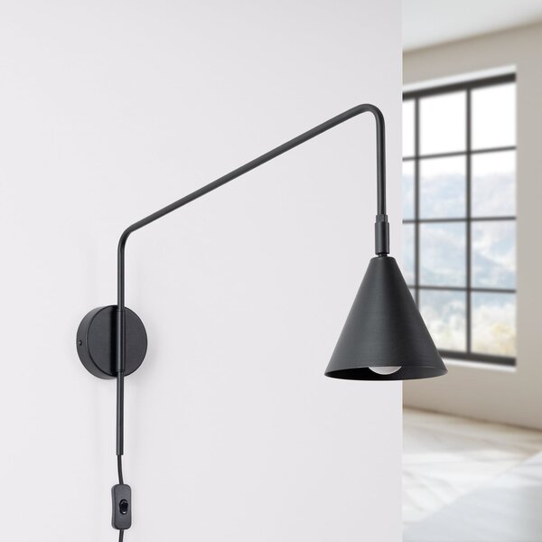 Lampă de perete SOLLUX LIGHTING, LYS, Negru, Camera de zi, Metal, Scandinavă