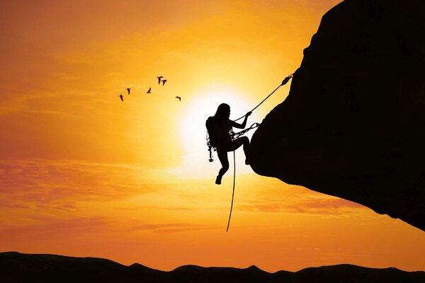 Fototapetă vlies alpinism la apus 375 x 250 cm