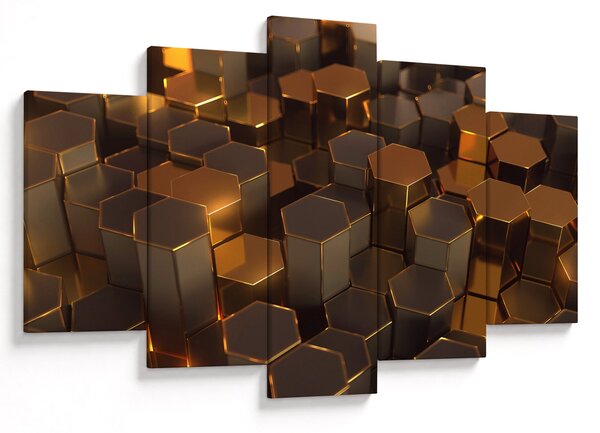 Tablou - Hexagoane de bronz (150x105 cm)