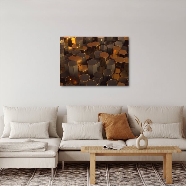 Tablou - Hexagoane de bronz (70x50 cm)