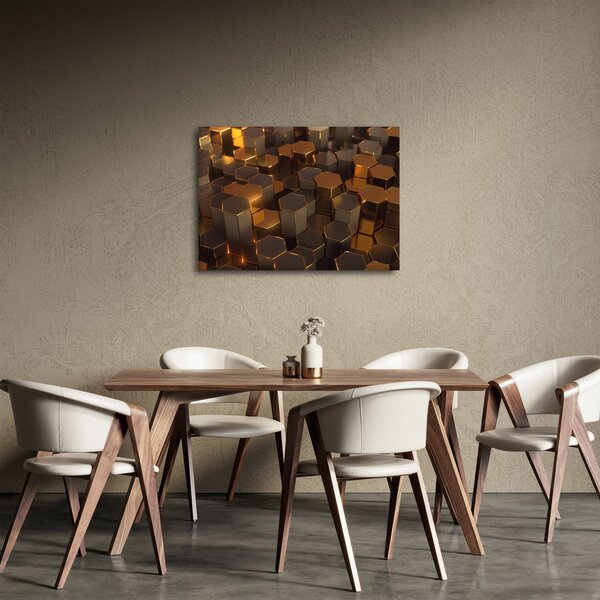 Tablou - Hexagoane de bronz (70x50 cm)