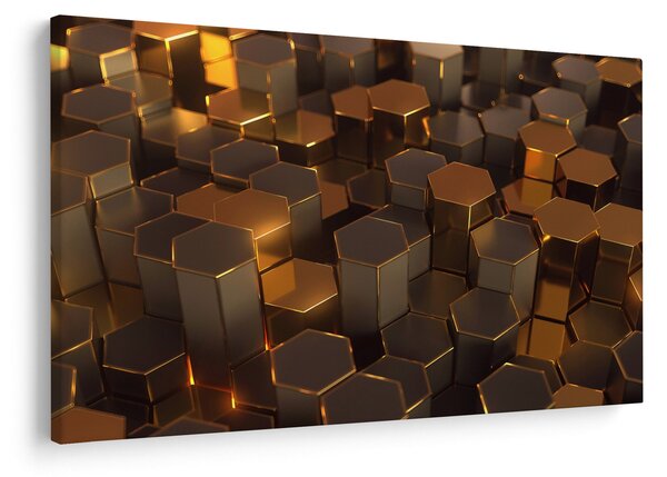 Tablou - Hexagoane de bronz (90x60 cm)