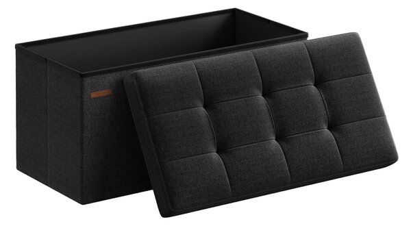 Bancuta Hol cu Spatiu de Depozitare, Ottoman, Negru, 38 x 76 x 38 cm