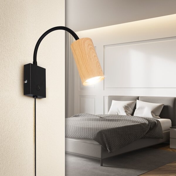 Lampă flexibilă de perete Brilagi SELE 1xGU10/30W/230V negru/bej