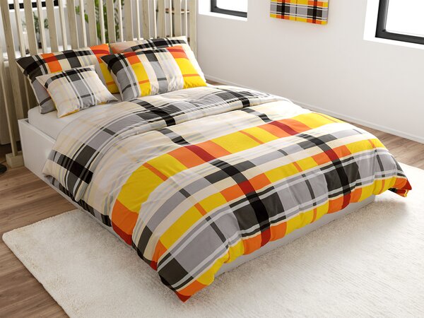 Lenjerie de pat din bumbac Renforce ORANGE KUBE colorat Dimensiunile lenjeriei: 70 x 90 cm | 140 x 200 cm