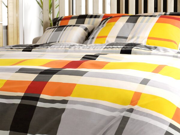 Lenjerie de pat din bumbac Renforce ORANGE KUBE colorat Dimensiunile lenjeriei: 70 x 90 cm | 140 x 200 cm