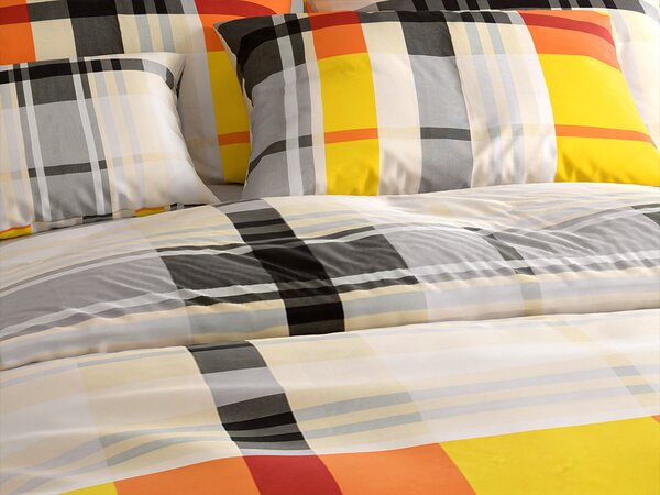 Lenjerie de pat din bumbac Renforce ORANGE KUBE colorat Dimensiunile lenjeriei: 70 x 90 cm | 140 x 200 cm
