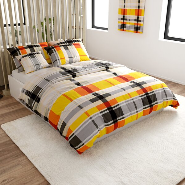Lenjerie de pat din bumbac Renforce ORANGE KUBE colorat Dimensiunile lenjeriei: 70 x 90 cm | 140 x 200 cm