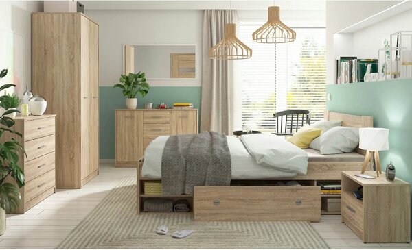 Comoda NEPO PLUS, stejar sonoma, PAL laminat, 119x34x84 cm
