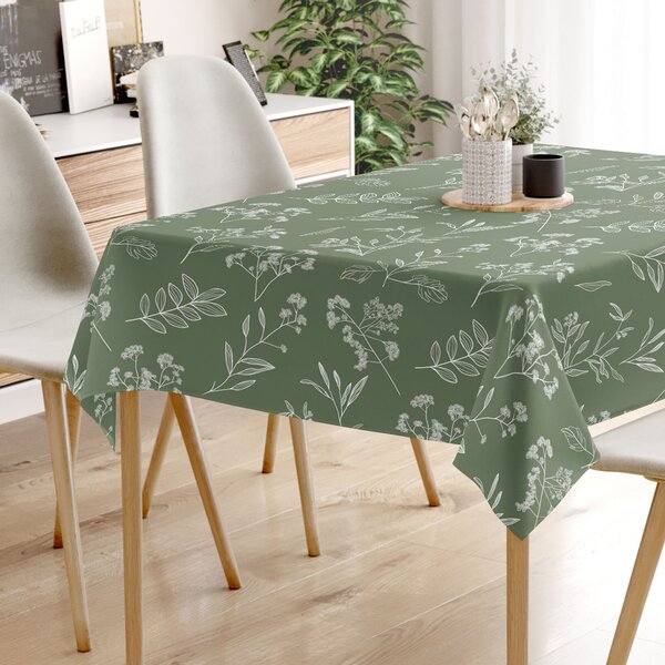 Goldea față de masă 100% bumbac - frunze de plante aromatice 120 x 180 cm