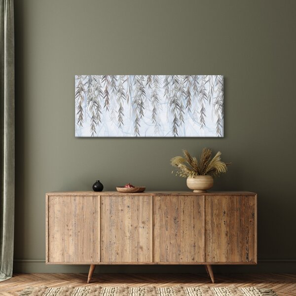 Tablou - Crenguțe de salcie fundal albastru (120x50 cm)