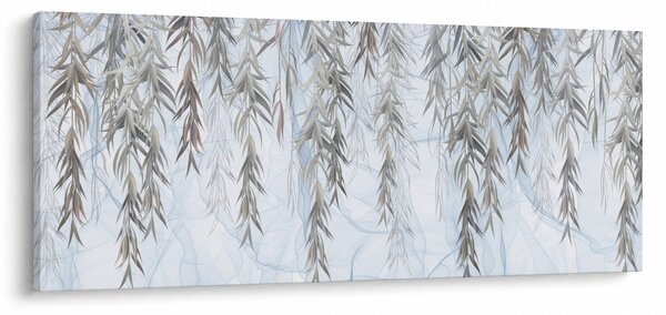 Tablou - Crenguțe de salcie fundal albastru (120x50 cm)