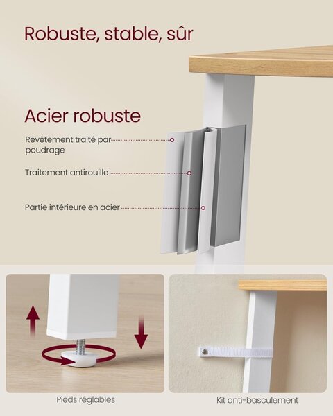 Biblioteca pe colt Vasagle Natural 37.2x37.2x159 cm