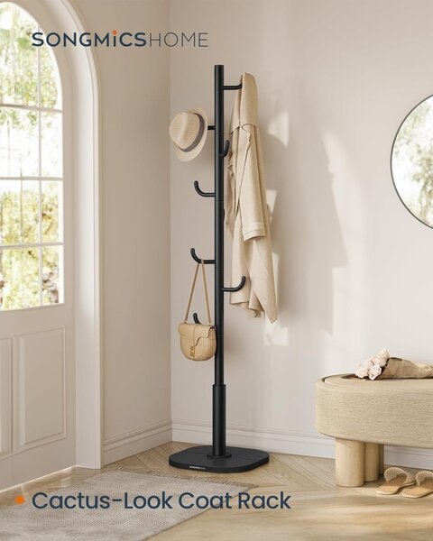 Cuier tip pom Vasagle, Negru, 40 x 40 x 175.3 cm