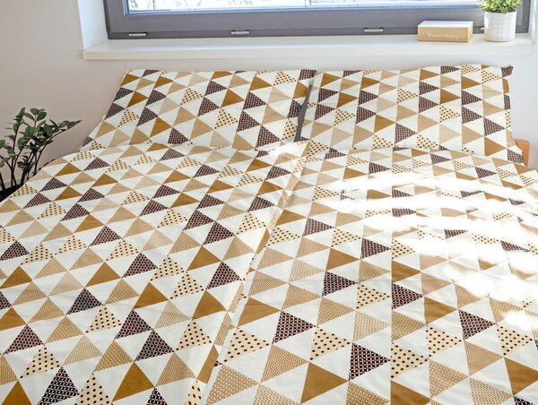 Lenjerie de pat din bumbac LENKA - Bej | 140 x 200 cm / 70 x 90 cm