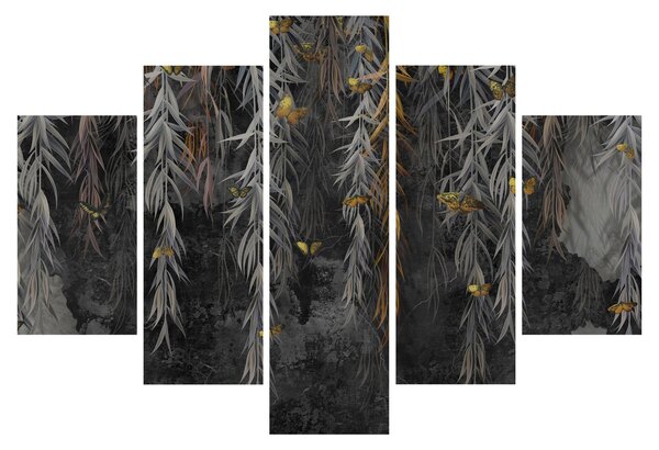 Tablou - Crenguțe de salcie, fundal negru (150x105 cm)
