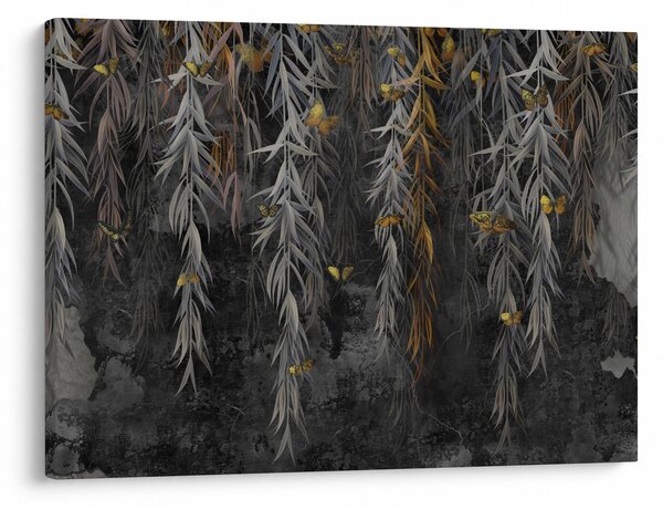 Tablou - Crenguțe de salcie, fundal negru (70x50 cm)