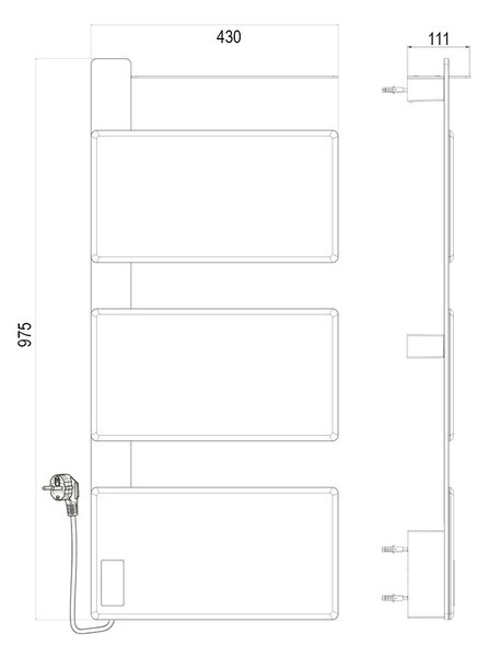 Mereo Mereo, Încălzitor electric pentru prosoape Mereo, 3 module, alb, MER-MT82W