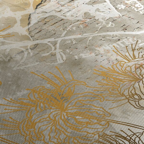 Tablou - Vintage perete cu flori (90x60 cm)