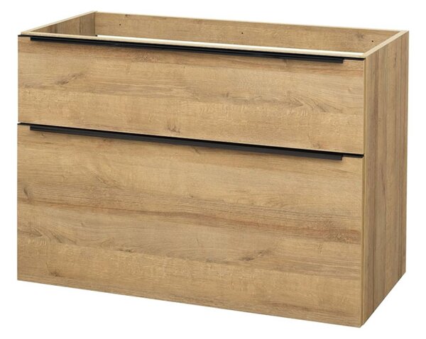 Mereo, Mereo Mailo, dulap baie 100 cm, stejar Riviera, mâner negru, MER-CN522SBN