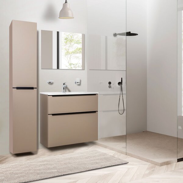 Mereo, Mereo Mailo, mobilier baie 80 cm, stejar Riviera, mâner negru, MER-CN521SBN