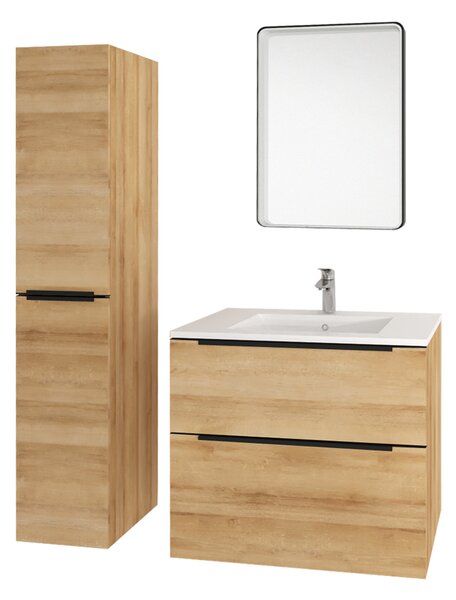 Mereo, Mereo Mailo, mobilier baie 80 cm, stejar Riviera, mâner negru, MER-CN521SBN