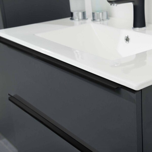 Mereo, Mereo Mailo, mobilier baie 80 cm, stejar Riviera, mâner negru, MER-CN521SBN
