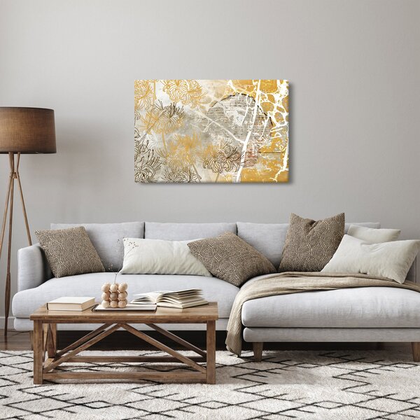 Tablou - Vintage perete cu flori (90x60 cm)