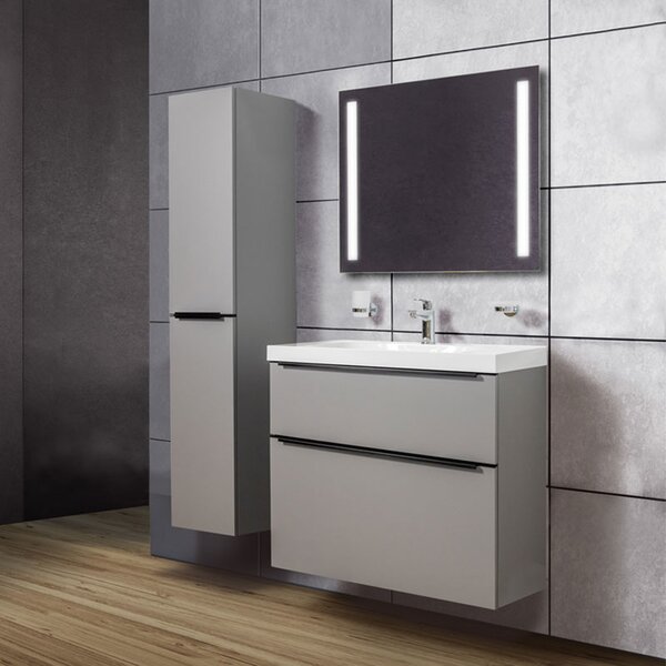 Mereo, Mereo Mailo, mobilier baie 80 cm, stejar Riviera, mâner negru, MER-CN521SBN
