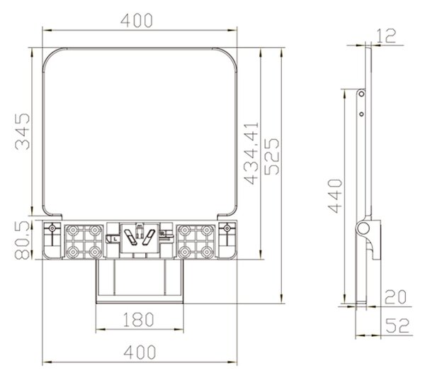 Mereo, Scaun de duș Mereo cu picior de susținere, duroplast, alb, MER-CSS121P