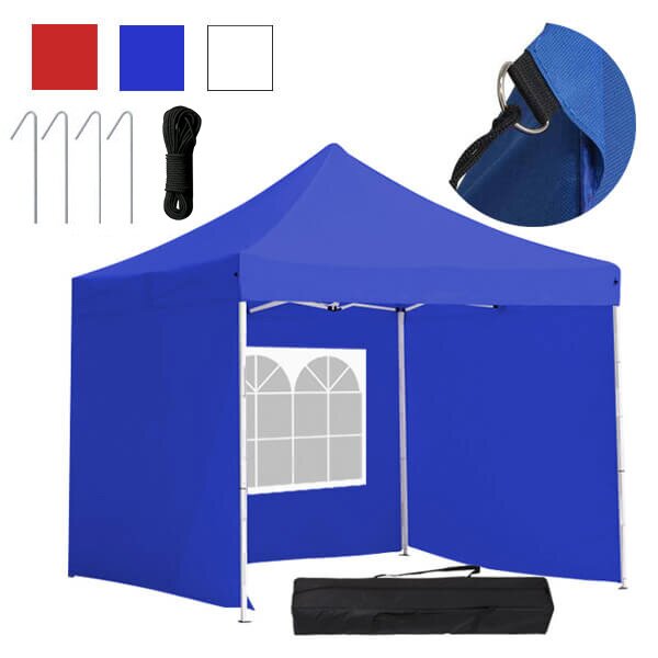 Pavilion pliant in diferite modele-3x3m-albastru-pereti laterali-geanta de transport